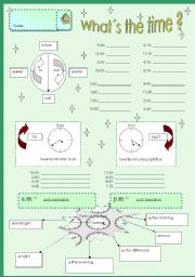 English Worksheet: Whats the time