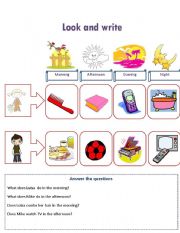 English Worksheet: Daily Routine