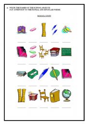 English Worksheet: School Stuff