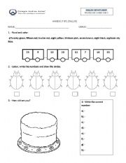 English worksheet: NUMBER HANDOUT