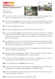 English Worksheet: Recognize tenses, subjects and distinguish passive voice in a news article