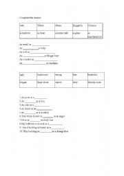 English Worksheet: similes- as