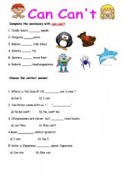 English Worksheet: CAN ABILITY
