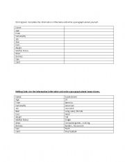 English Worksheet: descriptive writing 