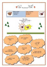 English Worksheet: Two Friends ( story-making  task on the basis of info given)