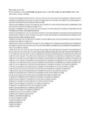 English Worksheet: Birhtday
