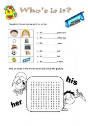 English Worksheet: Whos is it?