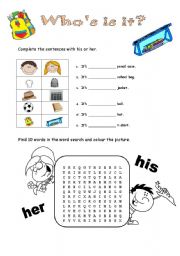 English Worksheet: Whos is it?