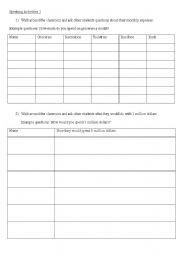 English Worksheet: Speaking Activities 1