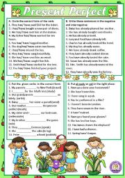 English Worksheet: PRESENT PERFECT