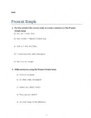 English Worksheet: Present Simple