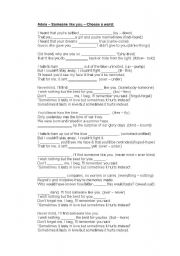 English Worksheet: Someone like you - Adele