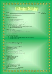 English worksheet: Listening with music