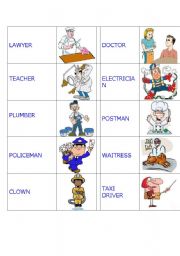 English Worksheet: JOBS DOMINO COLOURED