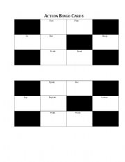 English worksheet: Action Bingo Cards