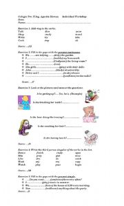 English worksheet: Present Simple and Continuous Practice