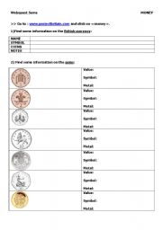 English Worksheet: Webquest : British money