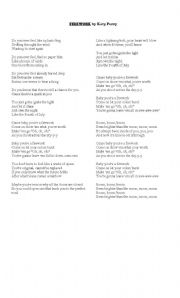 English Worksheet: FIREWORK (Katy Perry)  