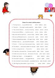 English Worksheet: relative clauses 