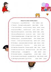 English Worksheet: relative clauses 