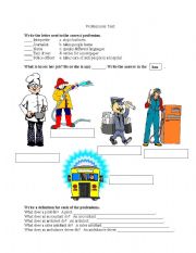 English worksheet: Professions Test