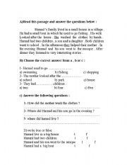 English worksheet: reaing