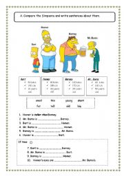 English Worksheet: comparatives