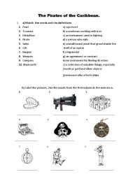 English Worksheet: The pirates of the Caribbean