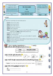 English Worksheet: 7 TH Form DS (Term 2) 2011-2012