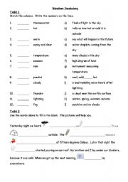 English Worksheet: Weather Vocabulary