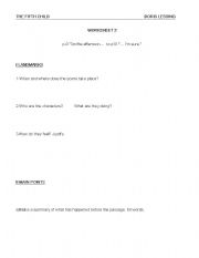 the fifth child by Doris Lessing   worksheet 2