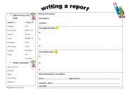 English Worksheet: writing a report