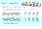 English Worksheet: Body Language; Rise and shine