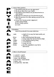 English Worksheet: Physical appearance