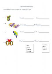 English Worksheet: Demonstratives Practice