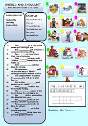 English Worksheet: SHOULD AND SHOULDNT