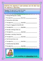 English Worksheet: Adjectives