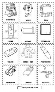 English Worksheet: My School Things