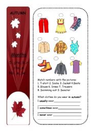 English Worksheet: CLOTHES + SEASONS (part 2/4)