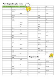 past simple, irregular and regular verbs (+ key)