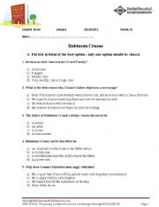 English Worksheet: robinson crusoe