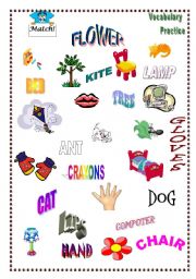 English Worksheet: Vocabulary Practice- Matching Exercise for Kids