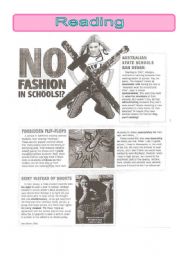 No fashion in schools-reading comprehension