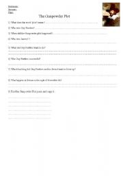 English Worksheet: Gunpowder webquest