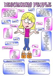 English Worksheet: Describing people