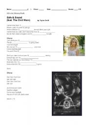 English Worksheet: Safe and Sound (The Hunger Games)