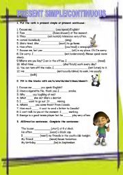 English Worksheet: the present