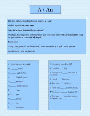 English Worksheet: a - an 