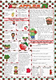 English Worksheet: Apples (KEY included)