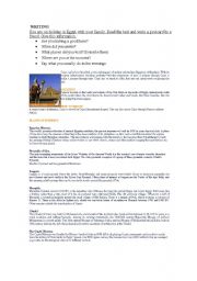 English Worksheet: writing a postcard